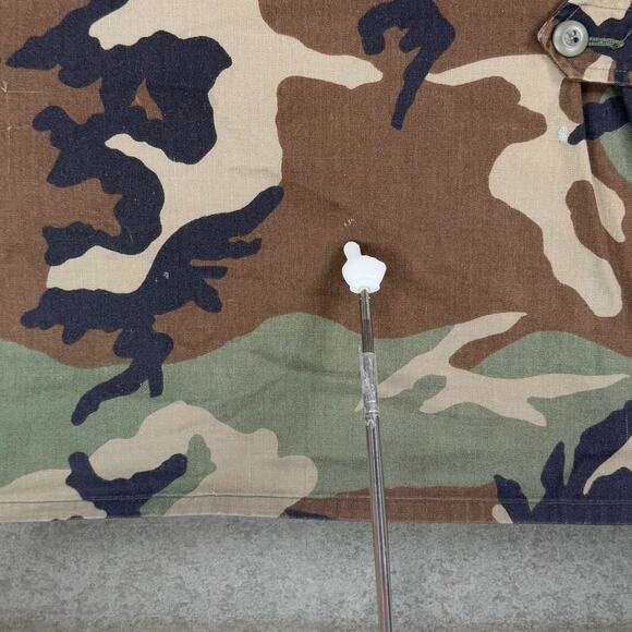 Vintage 90s Military Tactical Button Up Shirt Mens L Woodland Camo - Picture 5 of 8